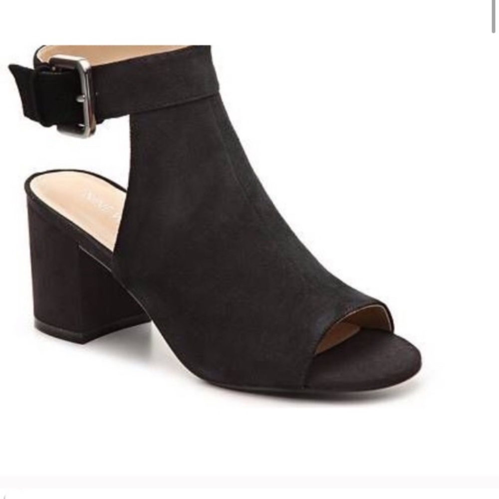 Black peep toe booties